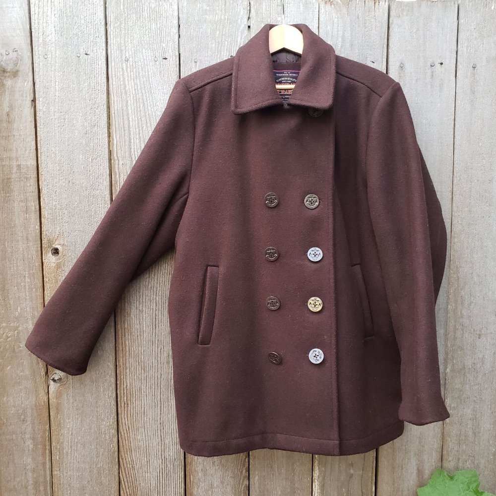 Jordan Craig Fisherman Wool Blend Pea Coat - M